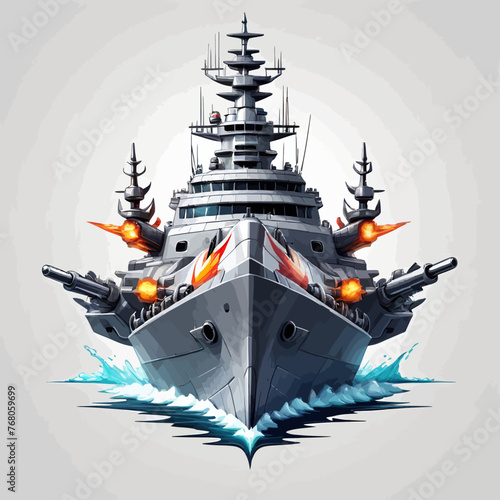 War Ship Logo Design Very Cool