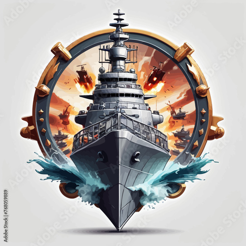 War Ship Logo Design Very Cool