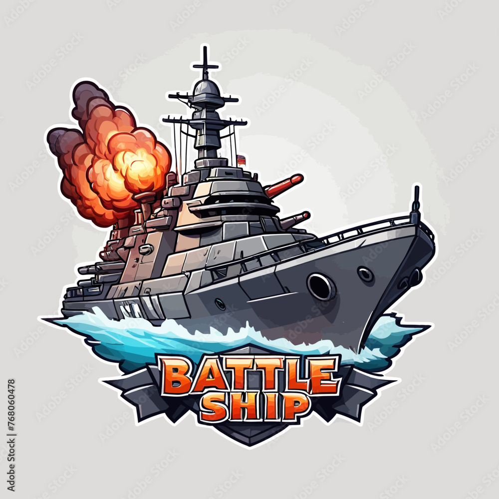 War Ship Logo Design Very Cool