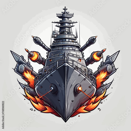 War Ship Logo Design Very Cool