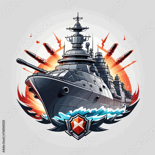 War Ship Logo Design Very Cool