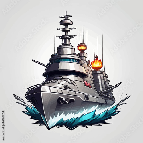 War Ship Logo Design Very Cool