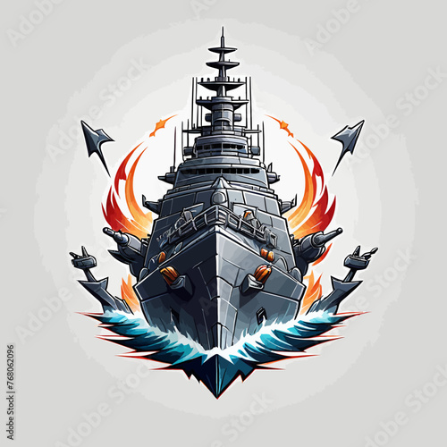 War Ship Logo Design Very Cool