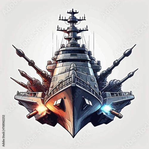 War Ship Logo Design Very Cool