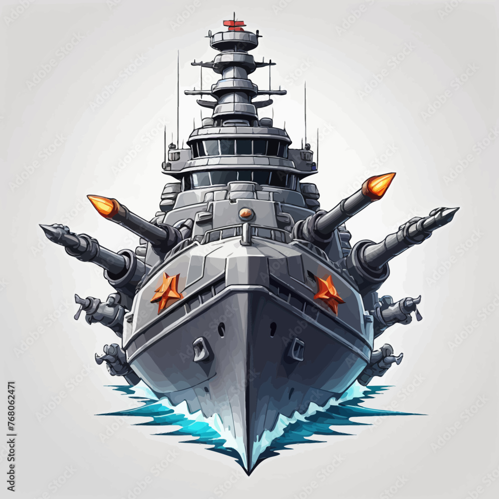 War Ship Logo Design Very Cool Stock Vector | Adobe Stock