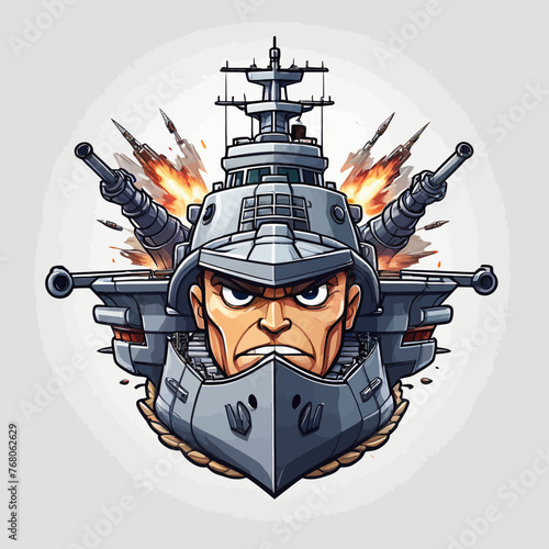War Ship Logo Design Very Cool