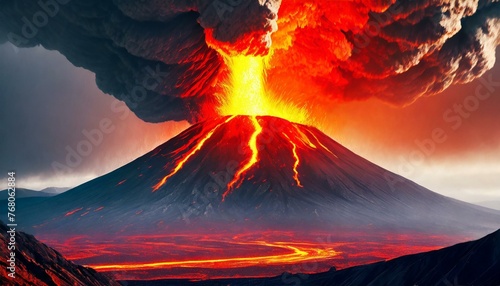 山頂から噴火する火山とマグマ_03