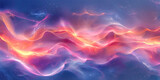 A vibrant abstract depiction of flowing waves, interlacing fiery pinks and cool blues with a cosmic, starry overlay.