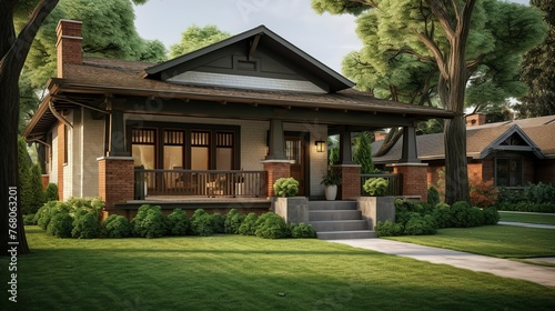 A photo of a Bungalow Exterior Capturing Simplicity © Xfinity Stock