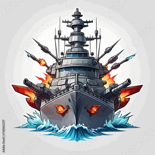 War Ship Logo Design Very Cool