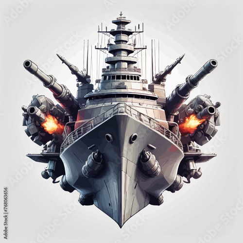 War Ship Logo Design Very Cool