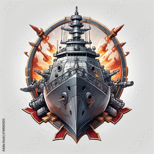 War Ship Logo Design Very Cool