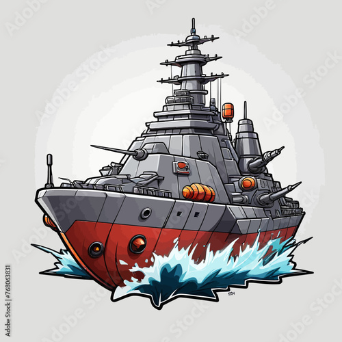 War Ship Logo Design Very Cool