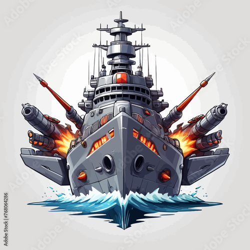 War Ship Logo Design Very Cool