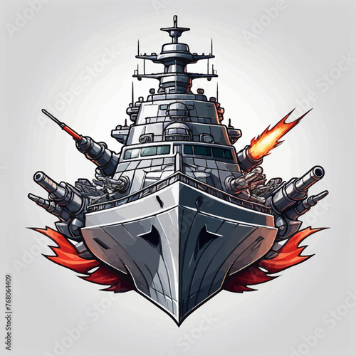 War Ship Logo Design Very Cool