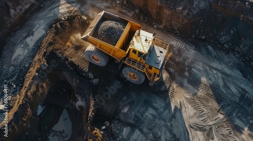  Open pit mine industry, big yellow mining truck for coal anthracite 
