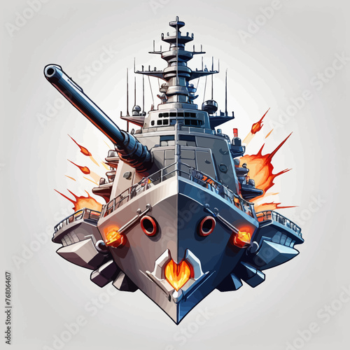 War Ship Logo Design Very Cool