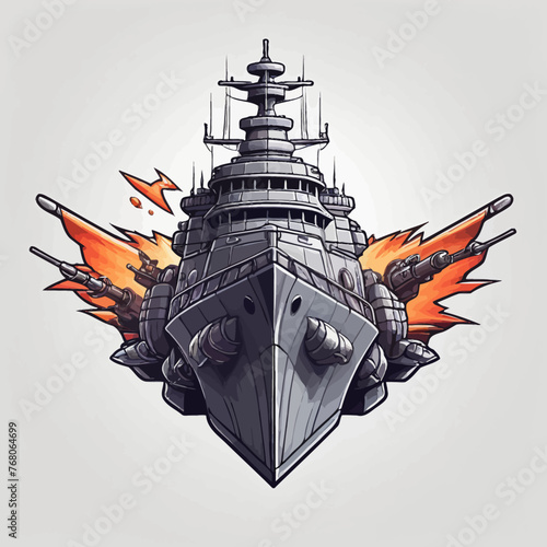 War Ship Logo Design Very Cool