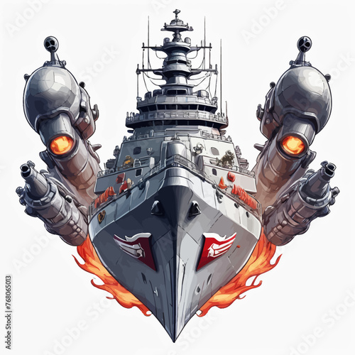 War Ship Logo Design Very Cool