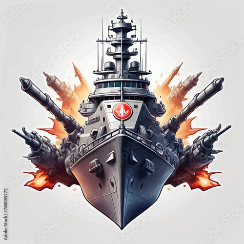 War Ship Logo Design Very Cool