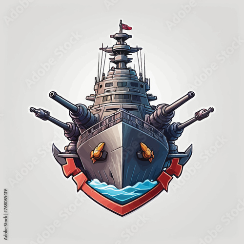 War Ship Logo Design Very Cool