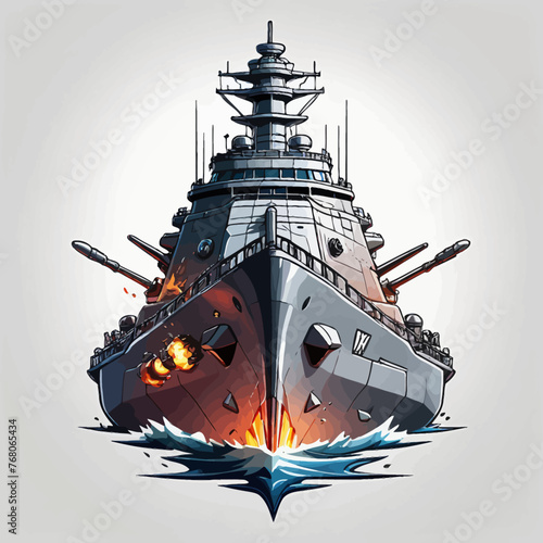 War Ship Logo Design Very Cool