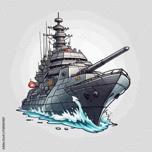 War Ship Logo Design Very Cool