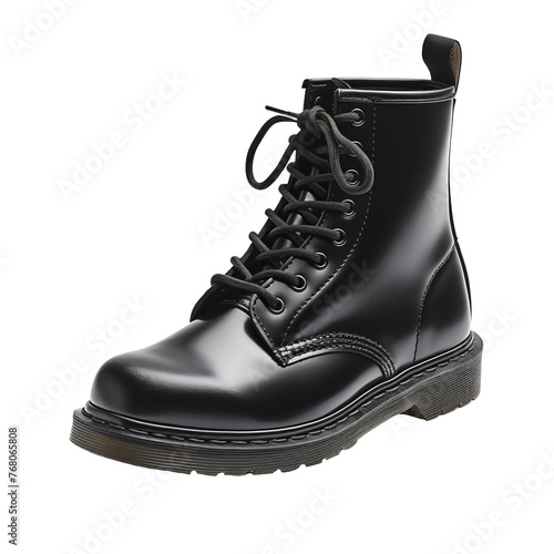 Black boot isolated on transparent background