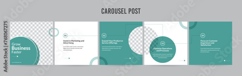 Stunning Carousel Post Template, Editable Social Media Layout Design, business Instagram & Linkedin Carousel Post, Template eps 10.	
