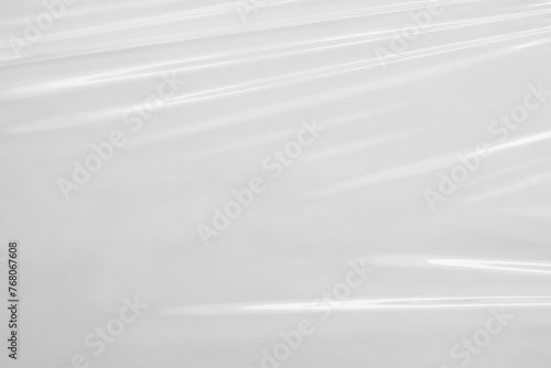 White transparent plastic film wrap texture background photo