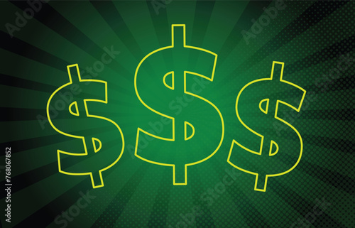 neon green money cash graphic concept background