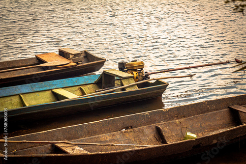 old fishing boat amzon canoe photo