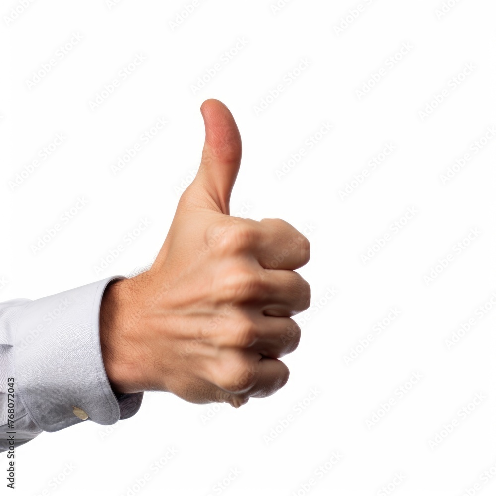 A person is giving a thumbs up A person is giving a thumbs up