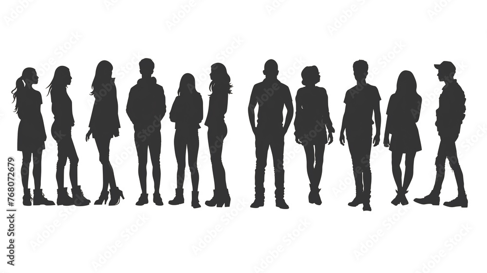 silhouettes of people isolated silhouettes of people isolated