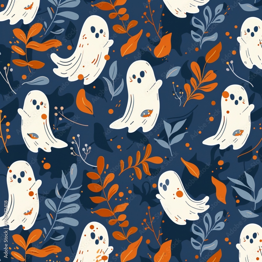 halloween pattern with ghosts halloween pattern with ghosts