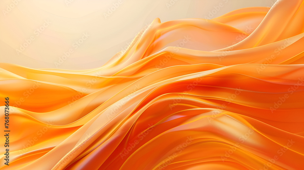 Abstract backdrop with smooth wave pattern in vibrant multi colored decoration ,Experience the dynamic synergy of orange shiny matte shapes in this contemporary abstract background