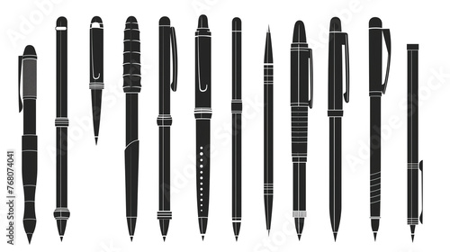 set of pens isolated photo