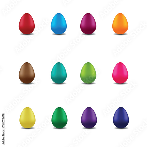 set of easter eggs 3d vector picture
