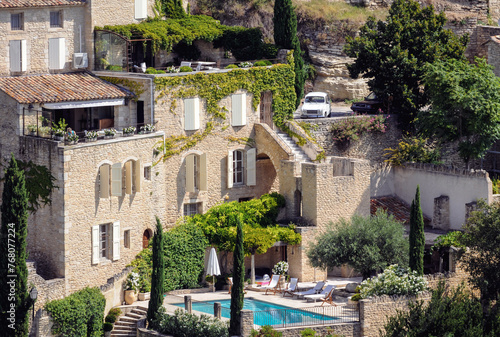 View on Gordes commune, Provence region, France