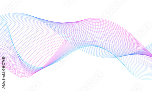Wavy digital future technology curve ocean lines on transparent background. Vector illustration.