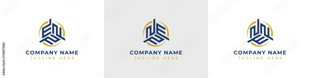 Letters ENN, NEN, NNE Monogram Logo Set, suitable for any business with ENN, NEN, NNE initials Letters ENN, NEN, NNE Monogram Logo Set, suitable for any business with ENN, NEN, NNE initials