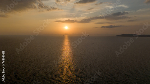 Drone aerial view of a sunset in Thailand © Roger