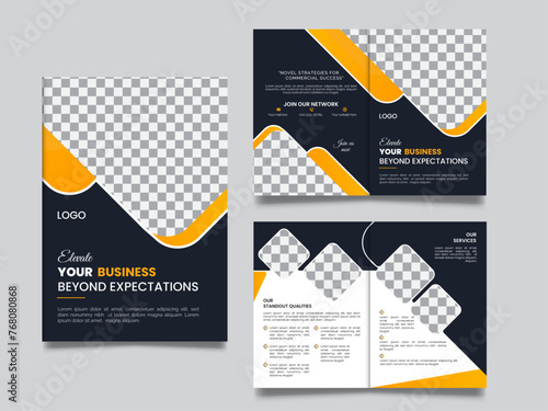 Simple unique and modern bi-fold brochure design for business, travel agency, Real estate and  restaurents . 