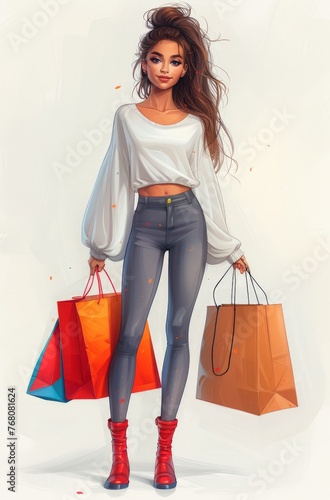 woman on a shopping spree