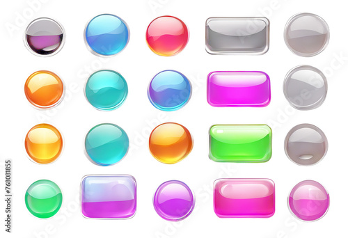buttons Vector background material website objects multi-colored Set transparent printed