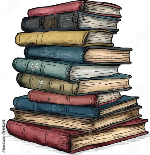 Books doodle vector