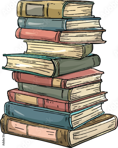 Books doodle vector