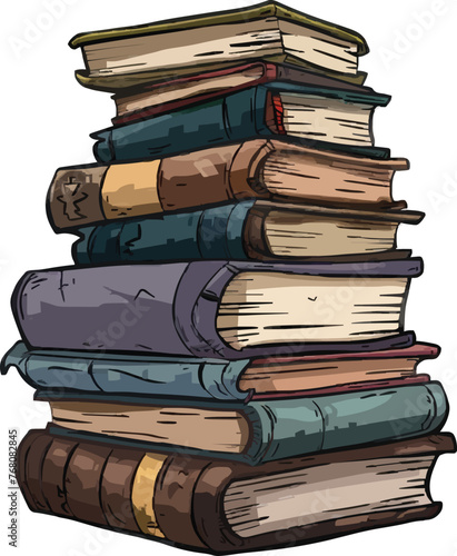 Books doodle vector