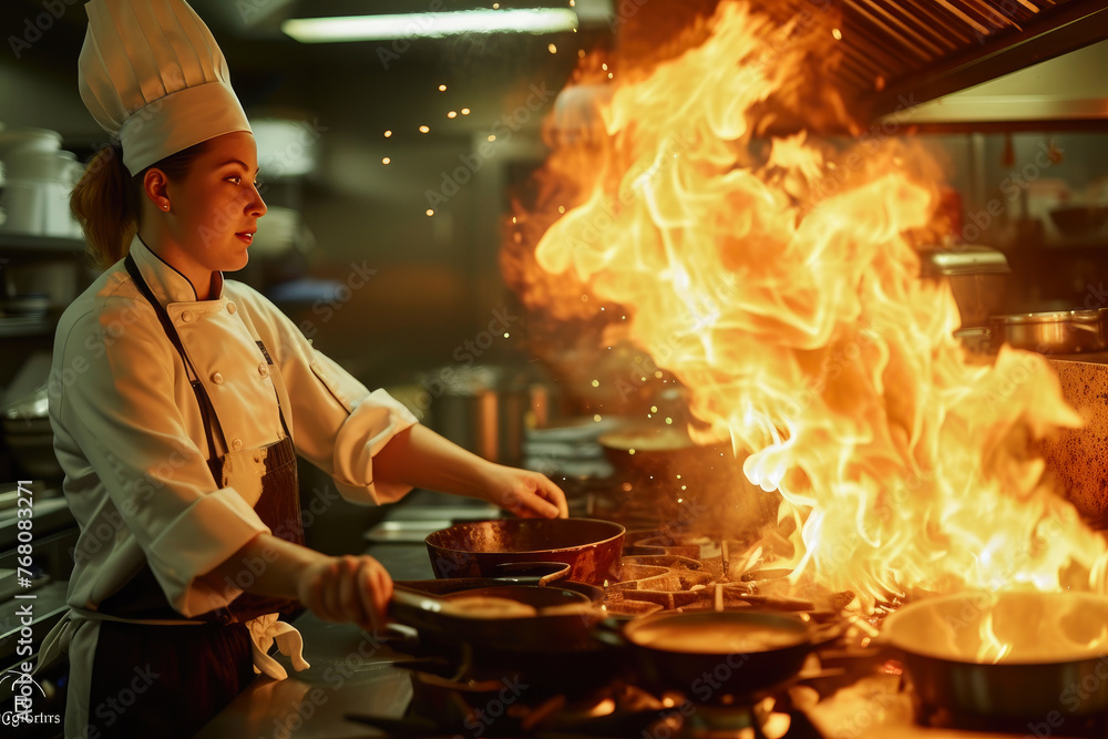 High-End Restaurant Chef: Culinary Leadership Display High-End Restaurant Chef: Culinary Leadership Display