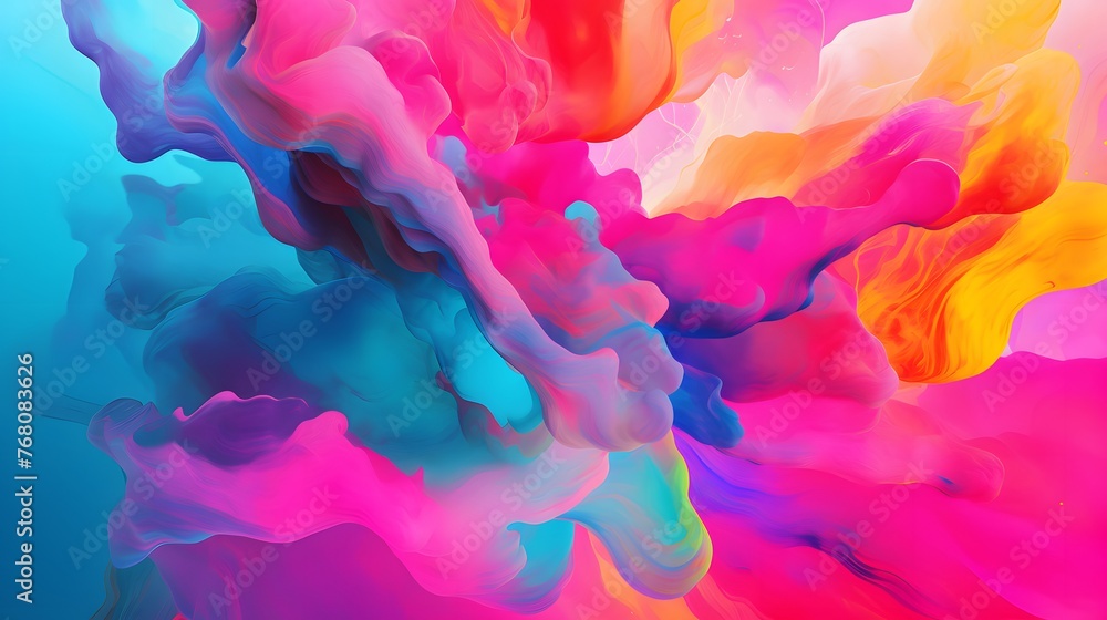 A captivating display of vivid colors blending seamlessly in an abstract oil illustration.